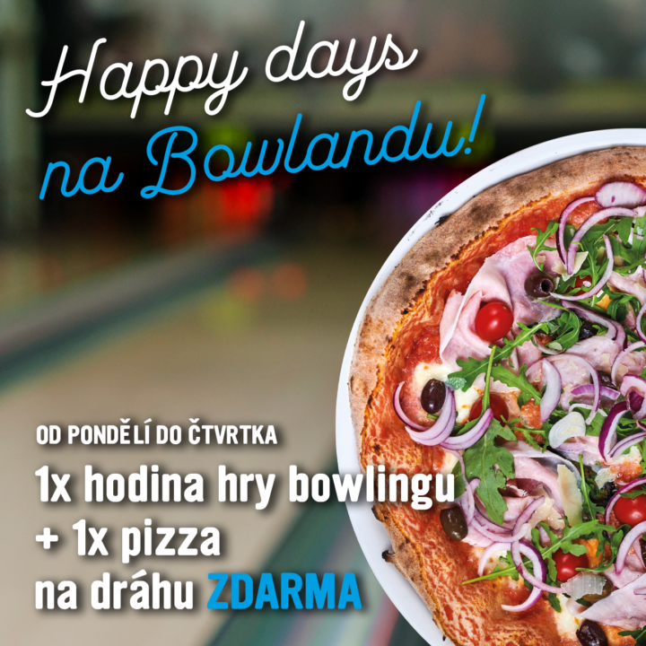 AKCE – Happy days na Bowlandu – k hodině bowlingu pizza ZDARMA! – ODLOŽENO